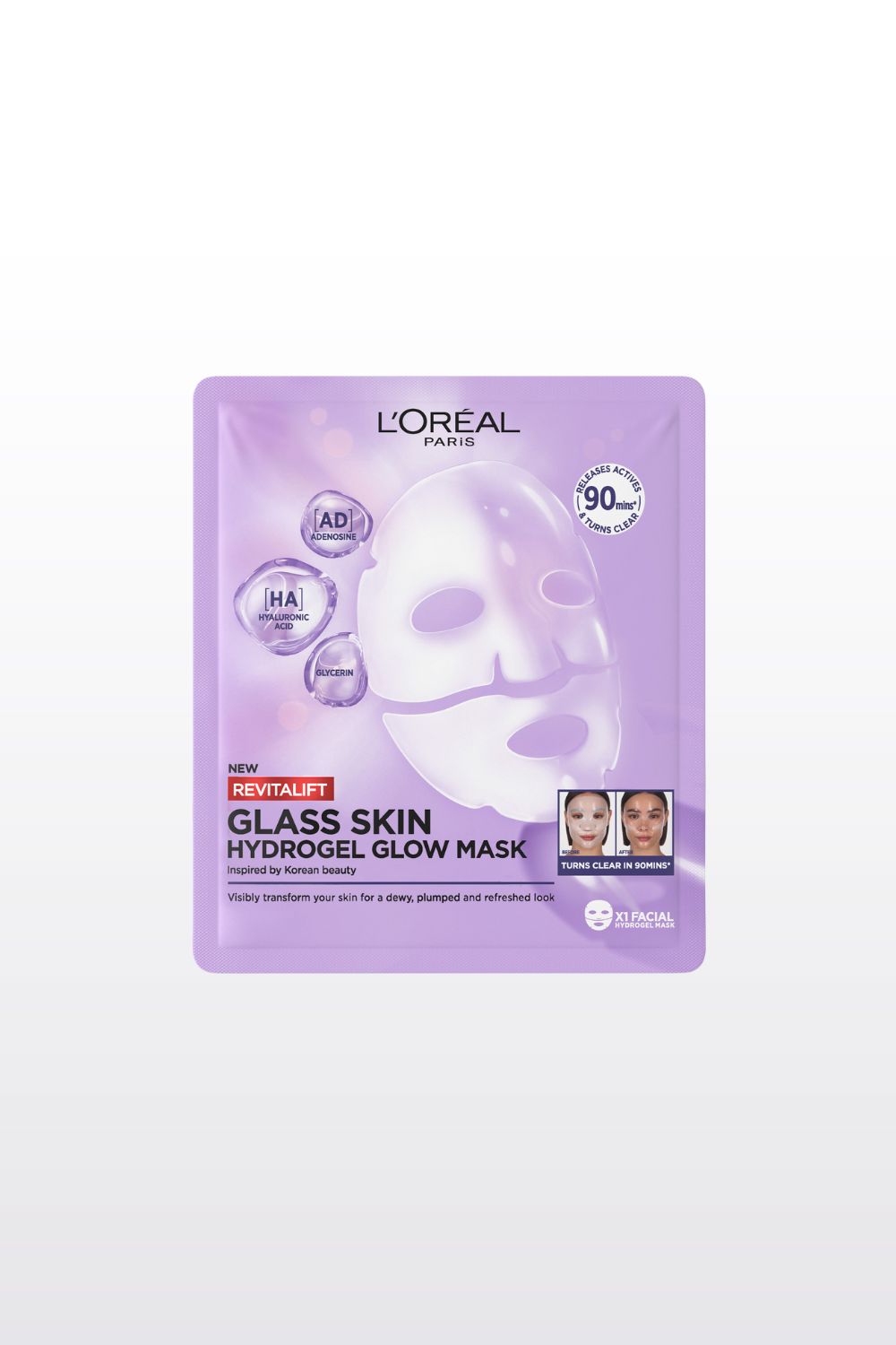 מסכת הידרוג'ל Revitalift filler למראה עור זכוכית תוך 90 דקות בלבד | לוריאל 