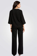 חולצת סריג באורך 3/4 לנשים | מורגן 