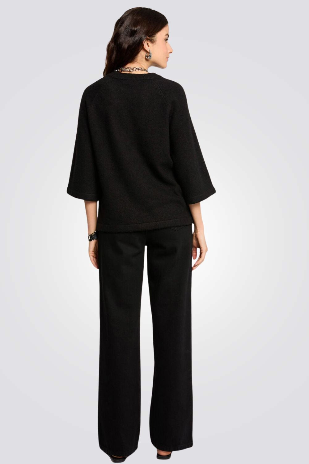 חולצת סריג באורך 3/4 לנשים | מורגן 