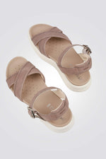 סנדלי עור רצועות מוצלבות לנשים