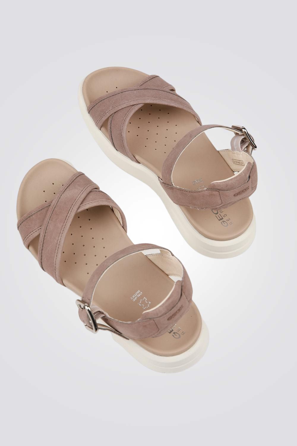 סנדלי עור רצועות מוצלבות לנשים