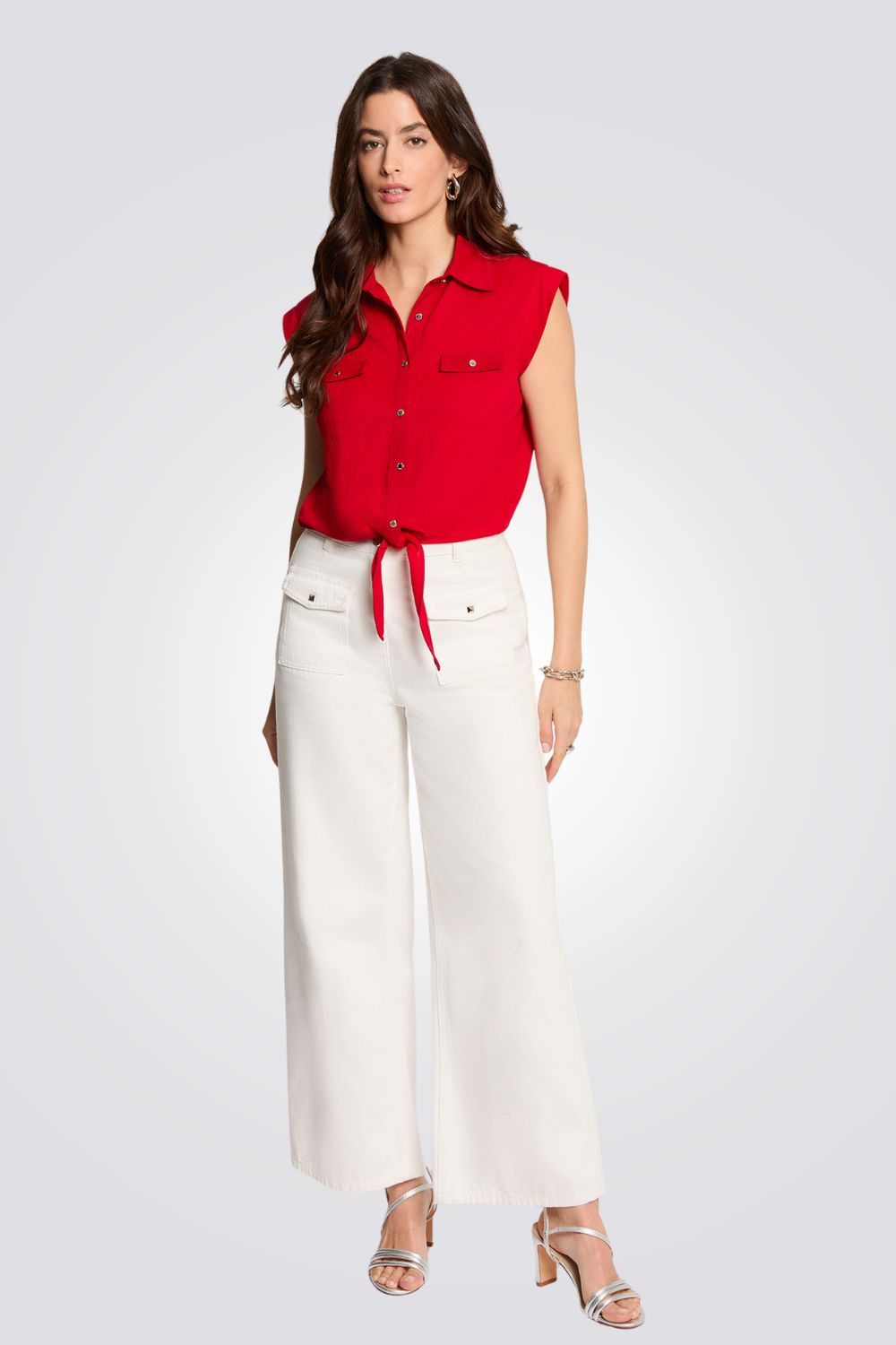 חולצת קשירה עם שרוולים קצרים | מורגן