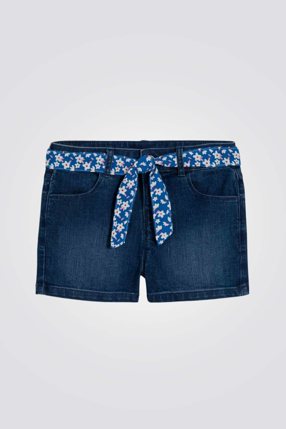 מכנס ג'ינס קצר לילדות בצבע כחול