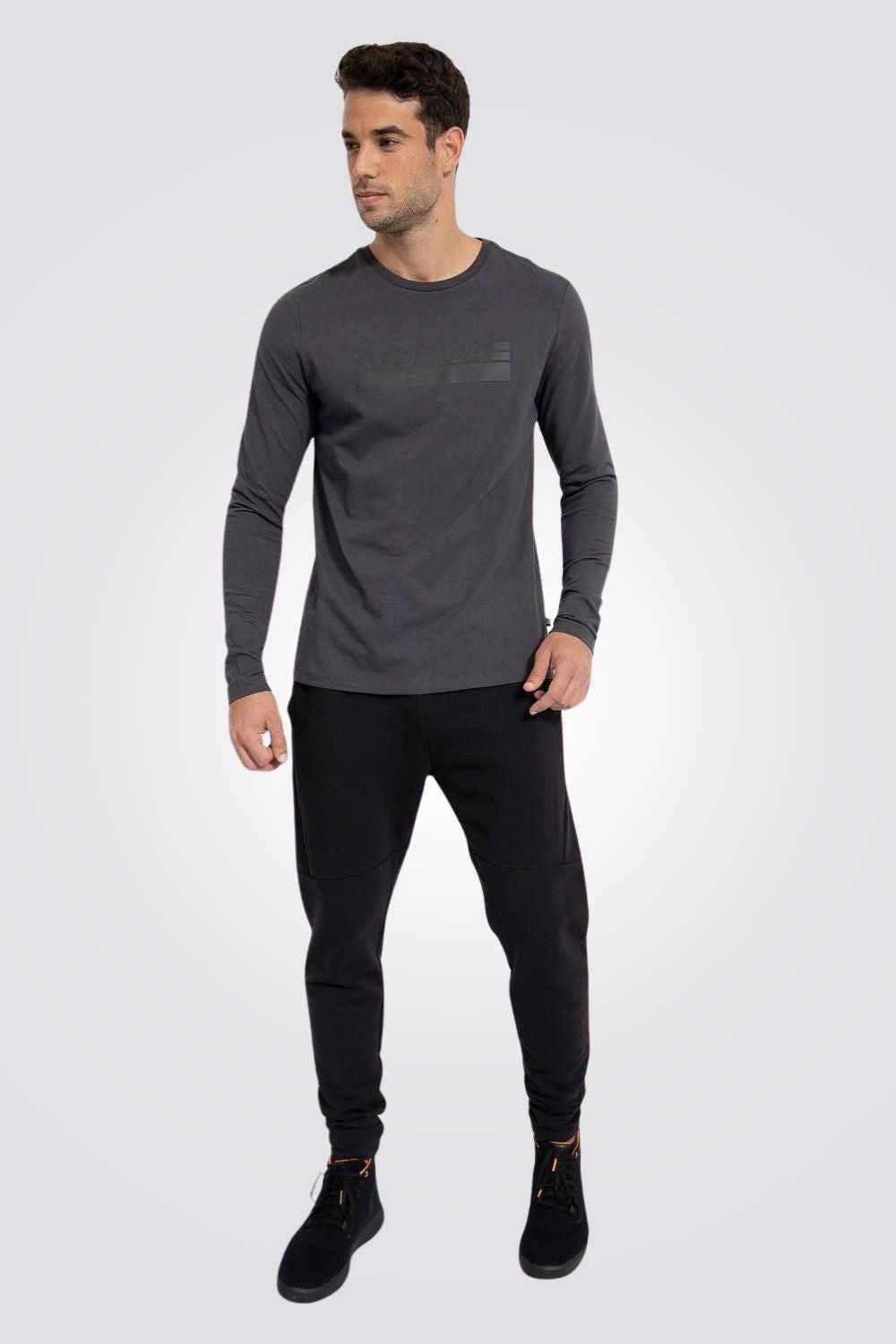 טישירט שרוולים ארוכים בהדפס לוגו