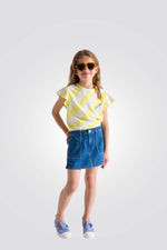 טישירט לילדות עם הדפס פסים