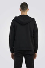 סווטשירט שחור עם רוכסן ולוגו בחזית