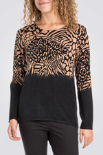 סריג ג'רסי עם הדפס מנומר 