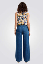 ג'ינס רחב לנשים בצבע כחול | מורגן