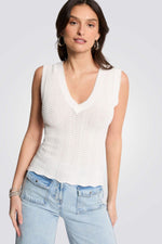 גופייה סרוגה לנשים בצבע לבן | מורגן 
