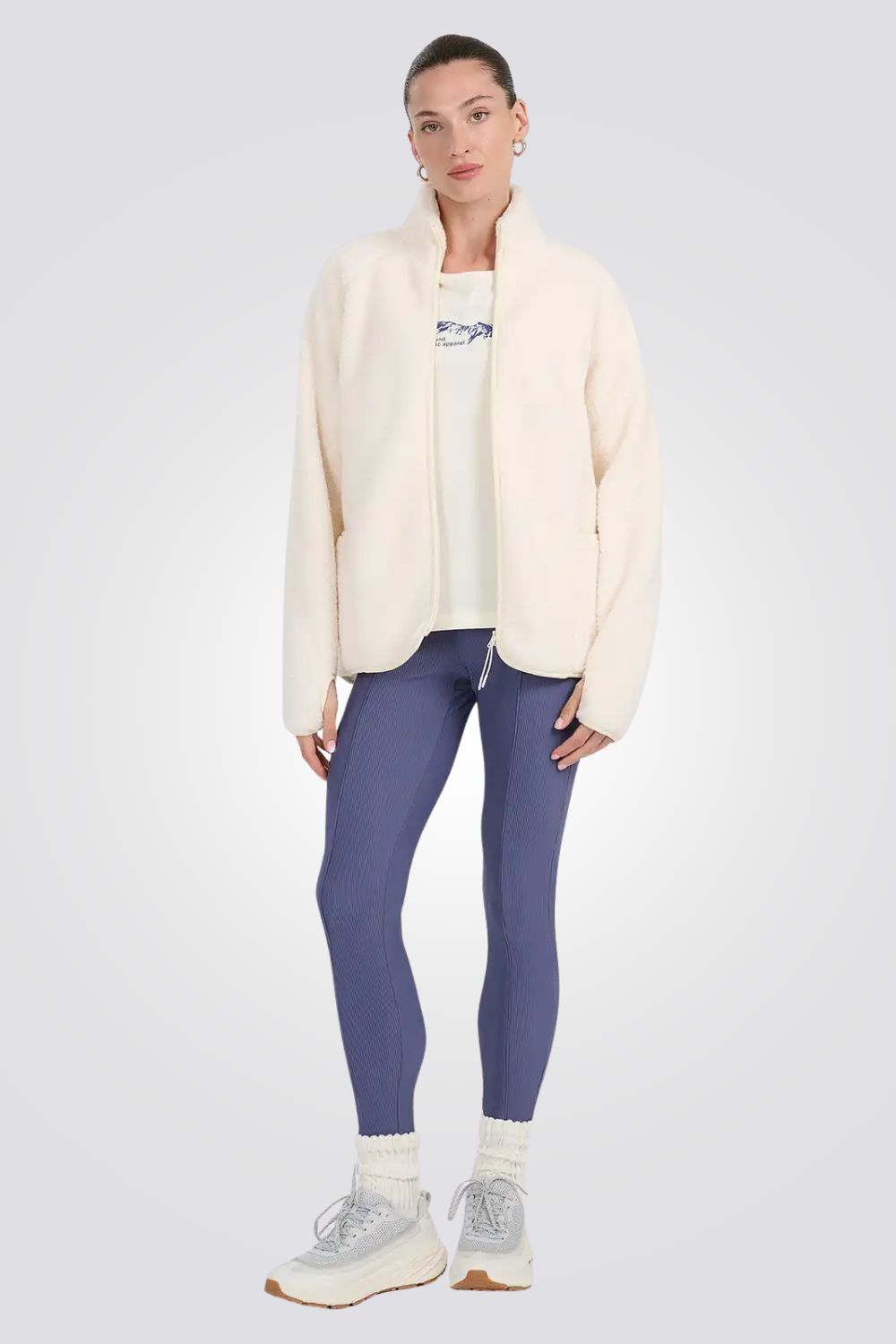 טייץ מבד ריב סרוג לנשים | 4F