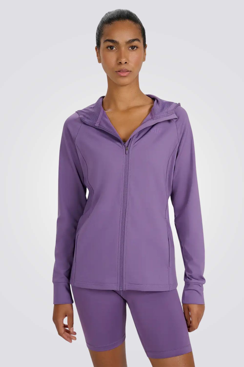 סווטשירט ספורטיבי עם רוכסן וקפוצ'ון לנשים | 4F