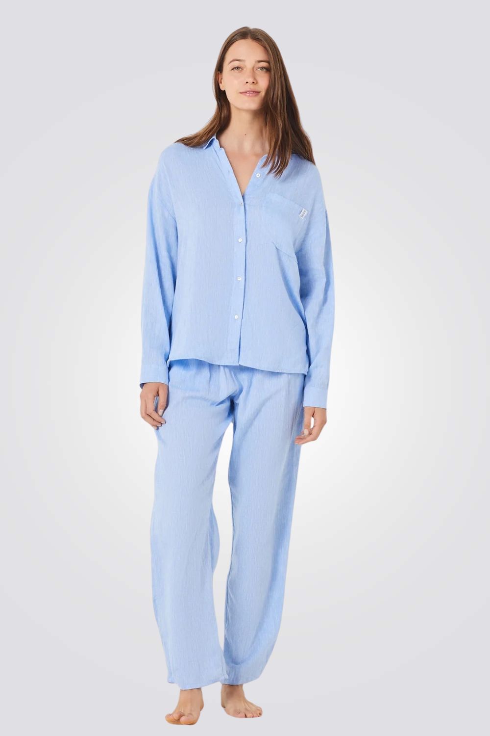 מכנסי פיג'מה ארוכים JUSTINE תכלת