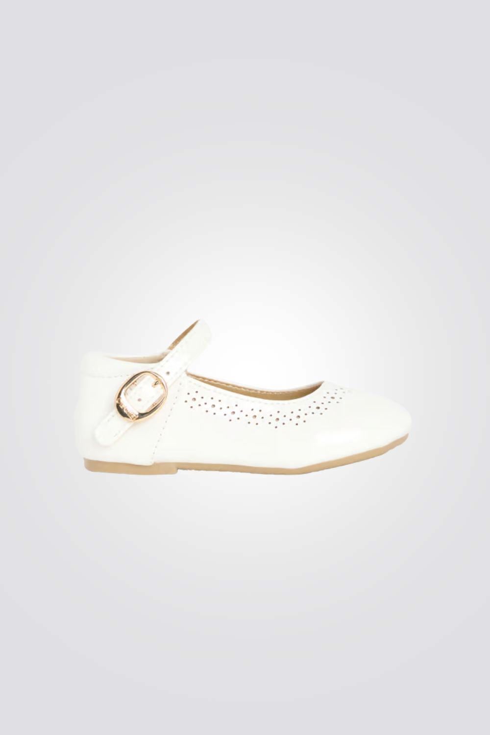 נעלי בלרינה פטנט עם רצועת עור לתינוקות  