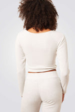 חולצת קרופ פנאי ריב מטעפת CADIA 