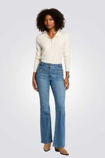 חולצת סריג עם צווארון פולו לנשים | מורגן