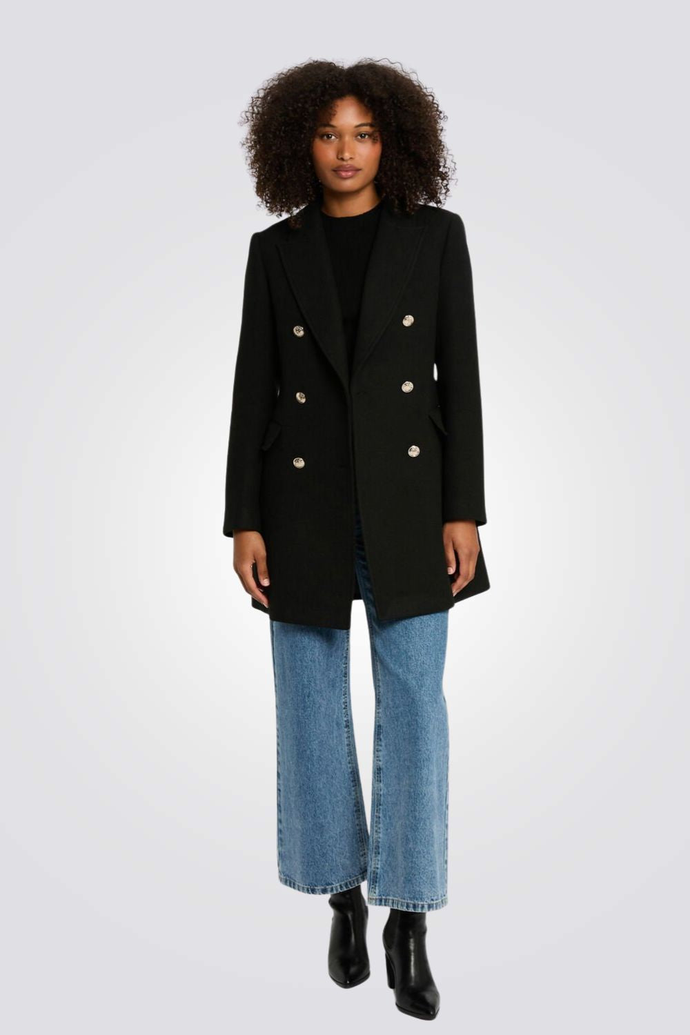 מעיל מחוייט לנשים עם סגירת כפתורים כפולה | מורגן 