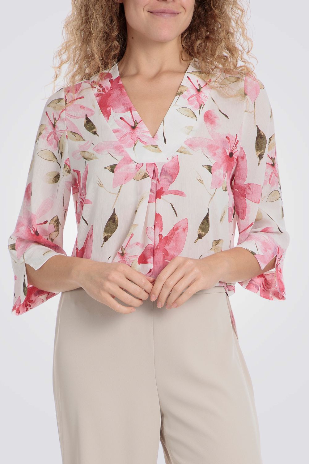 חולצה רחבה הדפס פרחוני