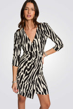 שמלת מעטפת קצרה הדפס אבסטרקטי 