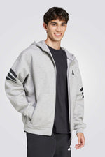 סווטשירט לגברים עם קפוצ'ון בצבע אפור 