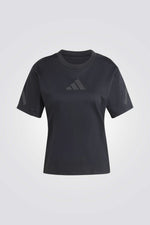 טישירט ממותגת בצבע שחור לנשים | אדידס 