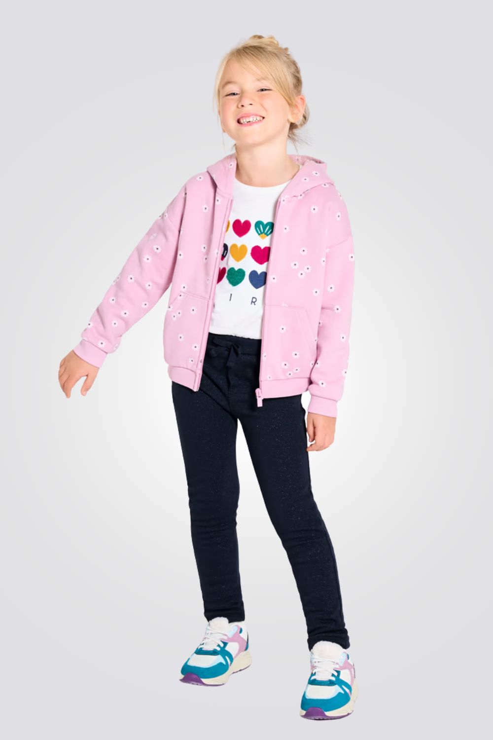 טייץ דמוי ג'ינס לילדות בצבע שחור  | אוקאיידי