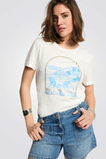 טישירט בצבע לבן הדפס SUMMER VIBES