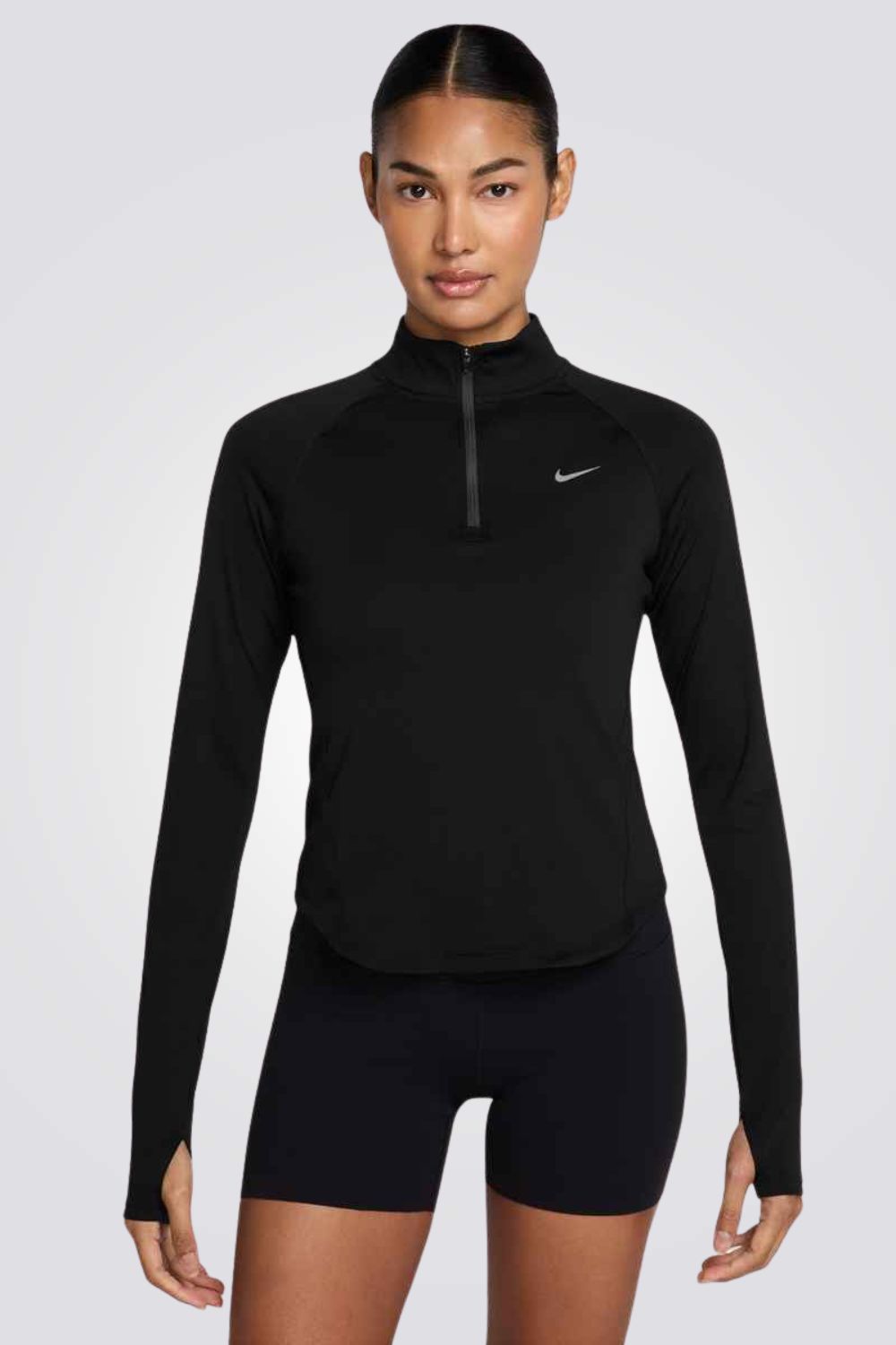 חולצת ספורט בגזרה צמודה עם סיומת כפפות | נייקי