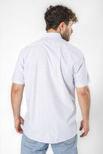 חולצה מכופתרת הדפס משבצות שרוולים קצרים