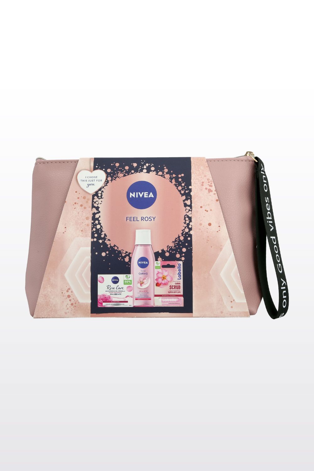 מארז טיפוח לאישה מי פנים 200 מ"ל + שפתון לחות 4.8 גרם + קרם פנים 50 מ"ל PINK