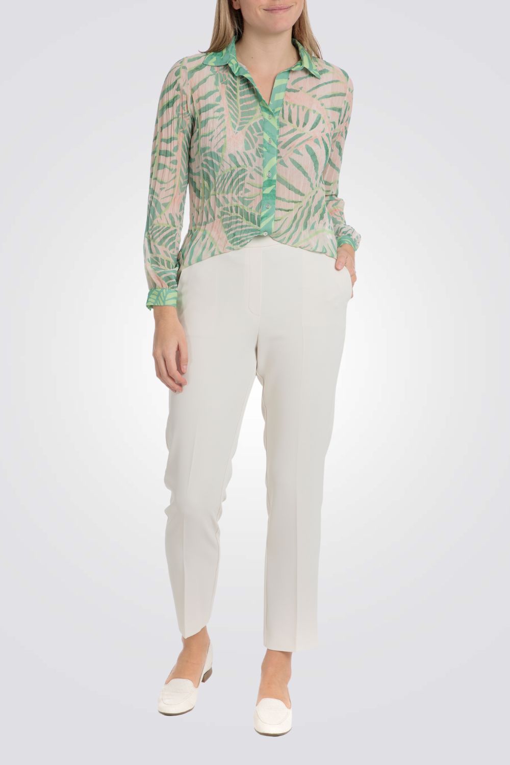 מכנסיים ארוכים בצבע שמנת