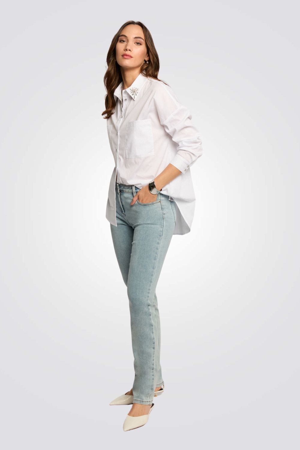 מכנס ג'ינס Slim Fit בצבע BLEACH