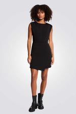 שמלת מיני ללא שרוולים בצבע שחור | מורגן 