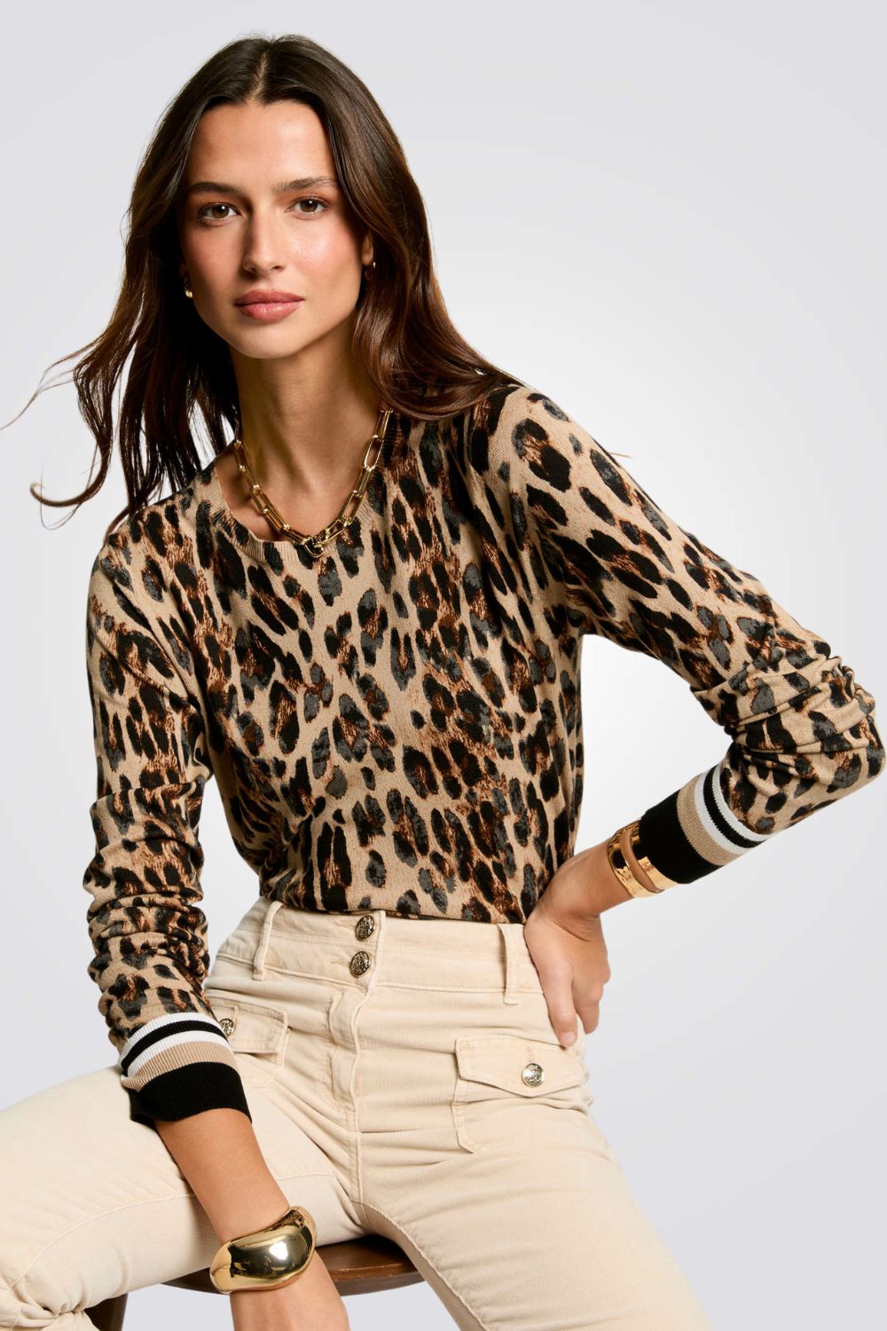 סריג עם הדפס מנומר 