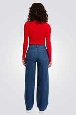 חולצת סריג עם צווארון גבוה לנשים| מורגן 