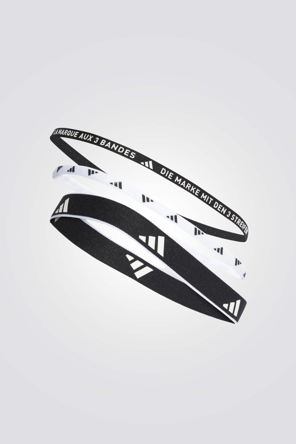 סט שלושה סרטי ראש בגווני שחור ולבן | אדידס 