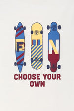 טי‑שירט ג׳רזי דו‑צבעי עם הדפס סקייטבורד | אוקיידי