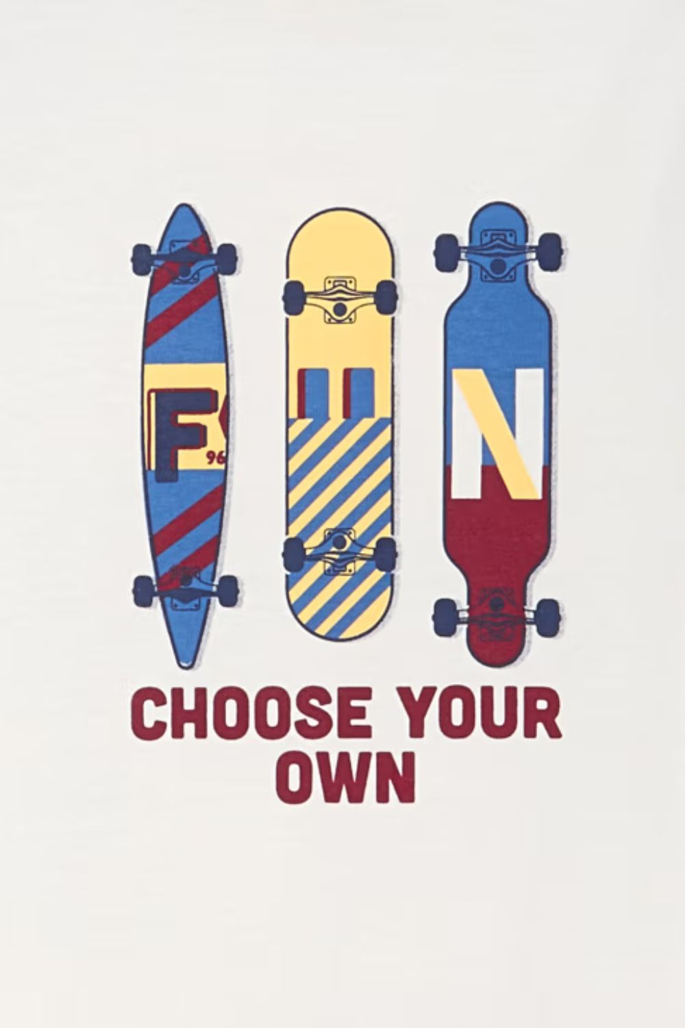 טי‑שירט ג׳רזי דו‑צבעי עם הדפס סקייטבורד | אוקיידי