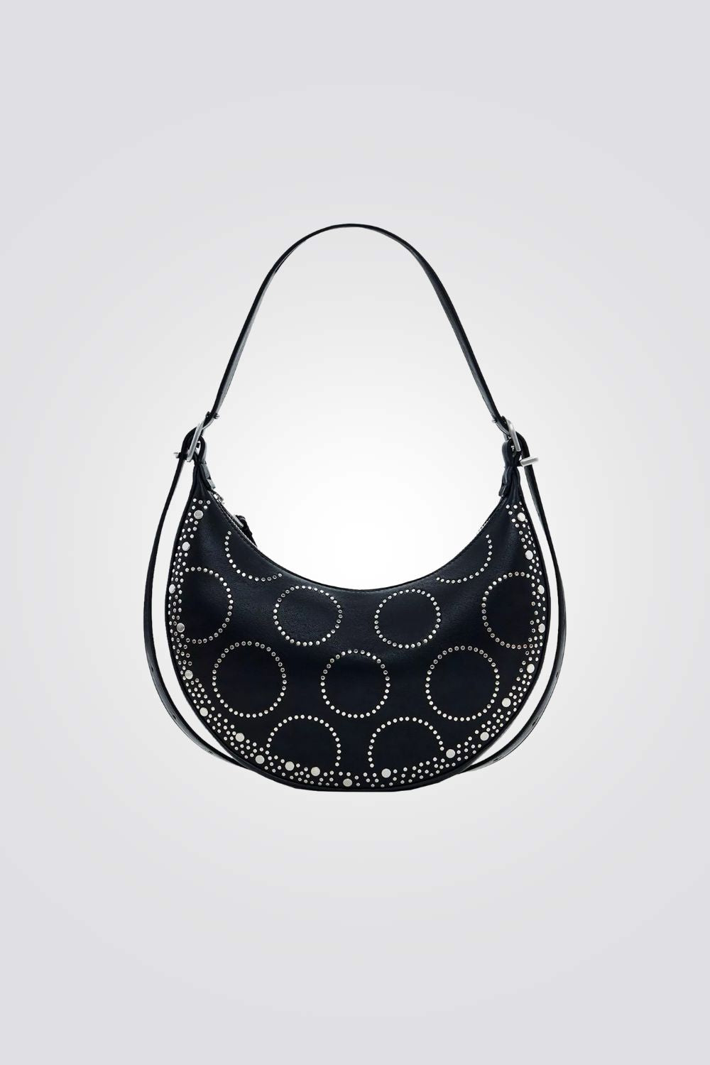 תיק כתף חצי ירח אלגנטי בצבע שחור | דסיגואל