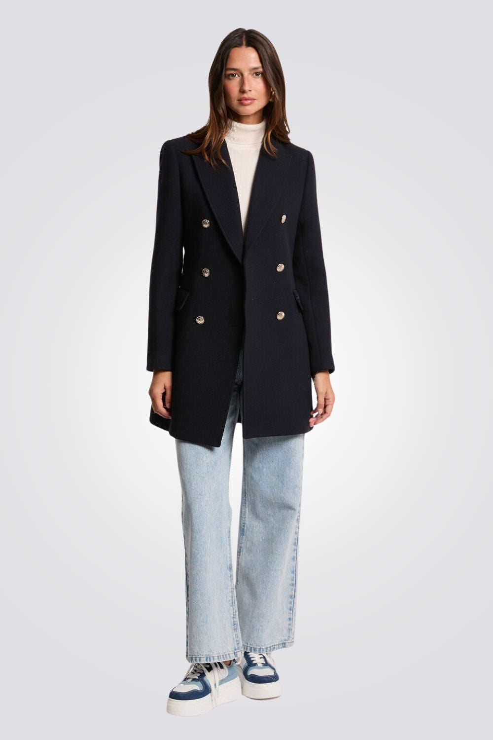 מעיל מחוייט לנשים עם סגירת כפתורים כפולה | מורגן