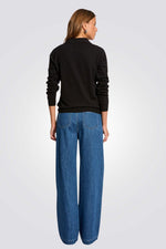 חולצת סריג עם צווארון פולו לנשים | מורגן