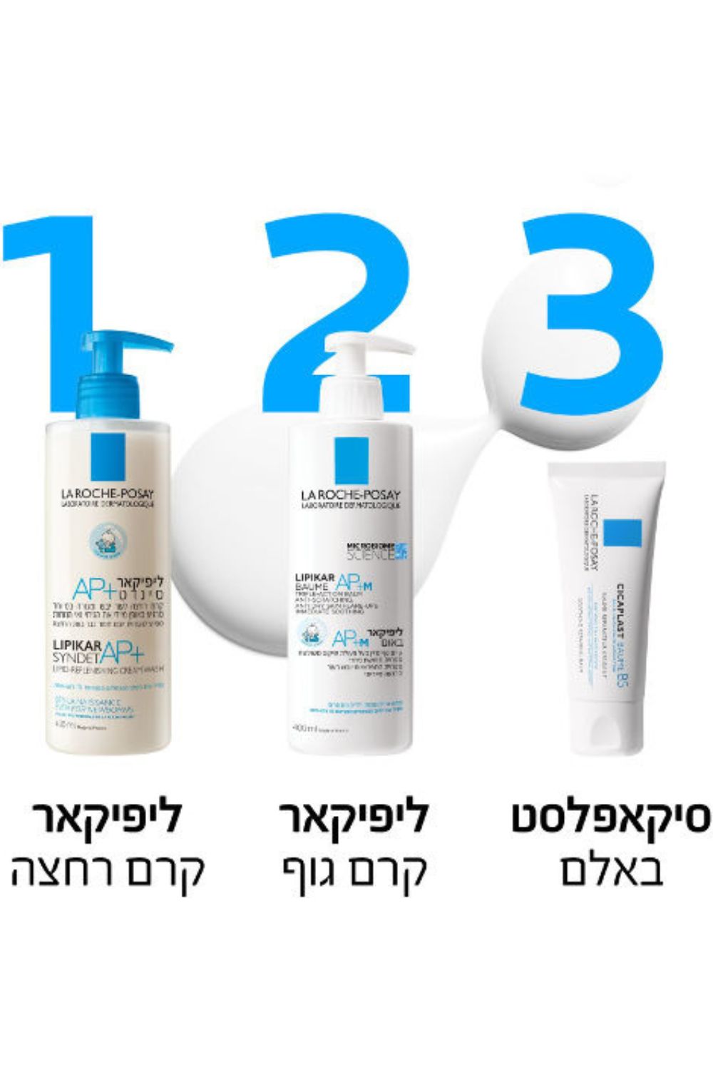 קרם רחצה במרקם ג'ל לפנים 400 מ"ל LIPIKAR SYNDET AP+ | לה רוש פוזה 