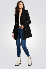 מעיל מחויט שחור עם כפתורים כפולים | מורגן