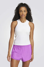 גופיית ספורט Rib Tight Fit Tonal 3 Stripes לנשים