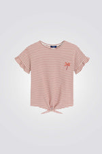 טישירט פסים קצרה לילדות