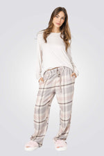 סט פיג’מה ריב משובצת