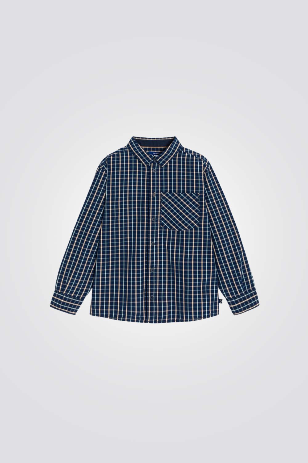 חולצה מכופתרת לילדים עם הדפס משבצות | אוקאיידי