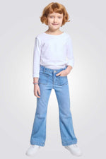 ג'ינס לילדות בצבע כחול