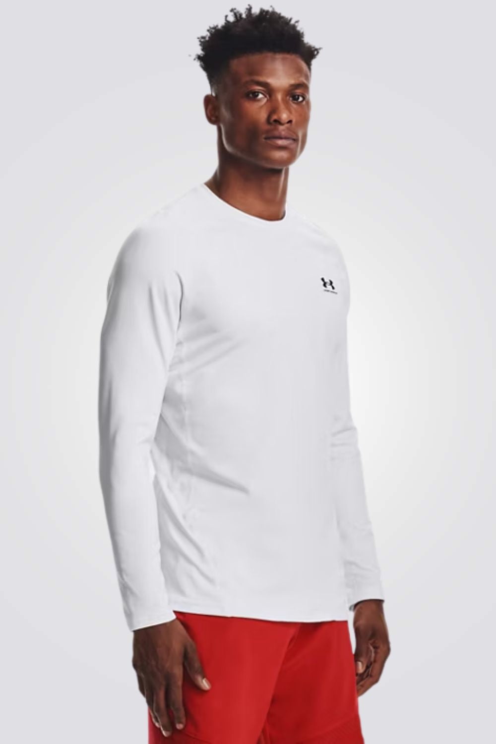 חולצת אימון ארוכה לגברים בצבע לבן