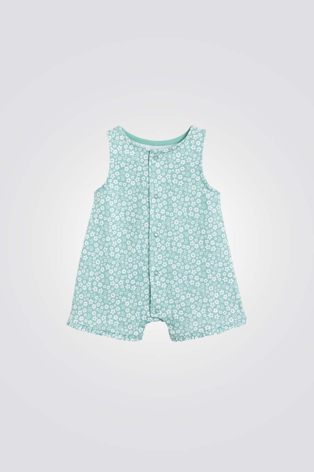 אוברול קצר לתינוקות עם הדפס פרחוני