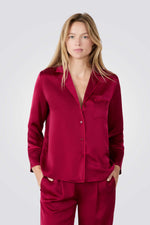 חולצת פיג’מה סאטן ארוכת שרוולים ERIKE לנשים | איתם